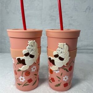 2 NWT Starbucks 2026 Lunar Year of the Horse White Pink Red 20oz Floral Tumblers
